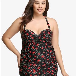 Torrid - Cherry print swim dress
